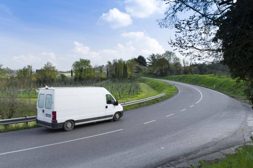 A moving van on its way to the new location