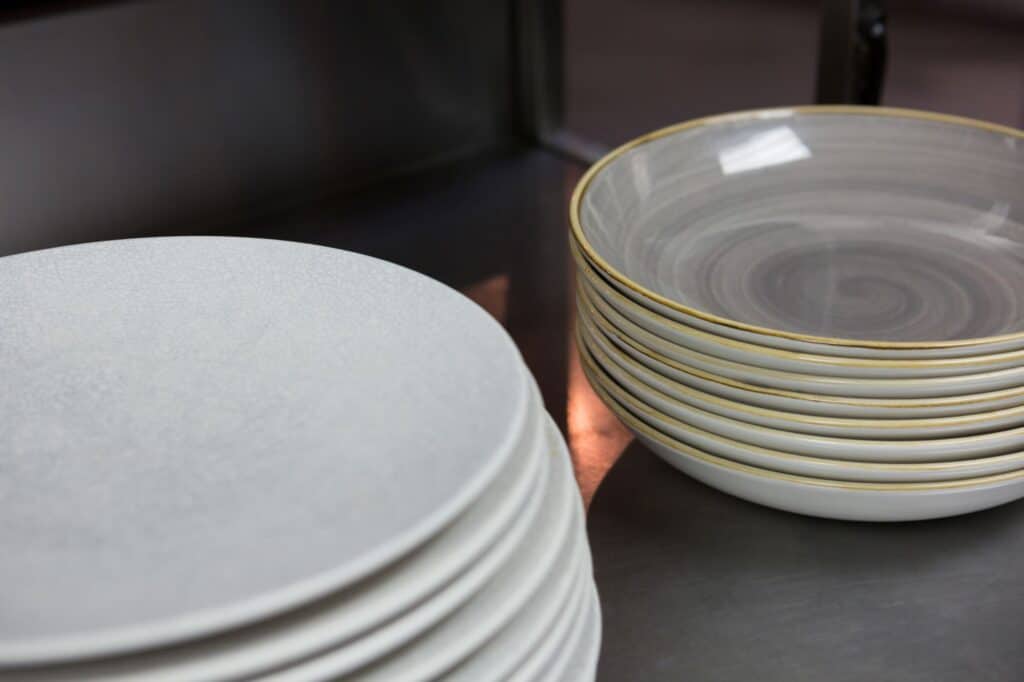 Stacks of plates