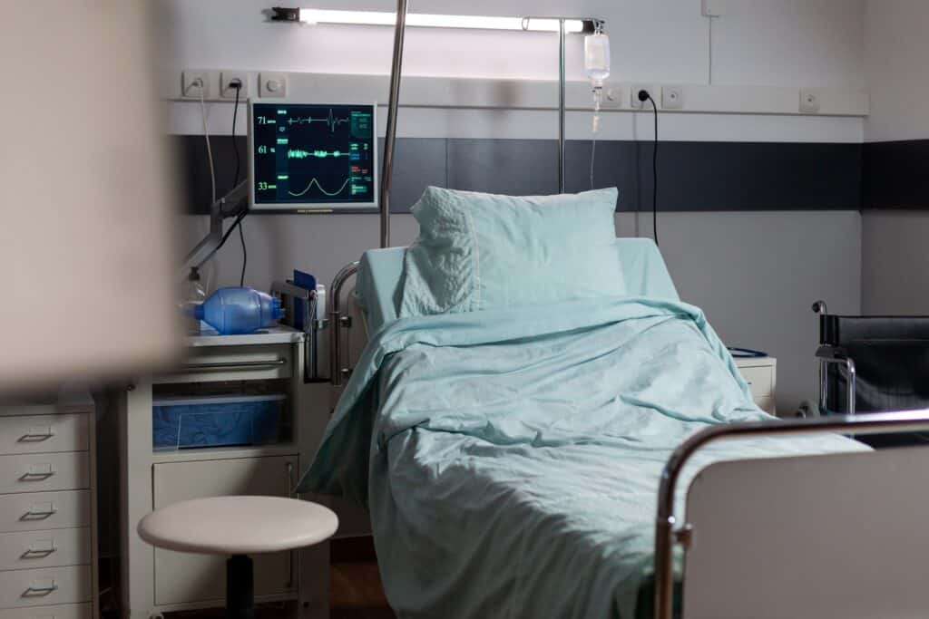 An empty hospital room