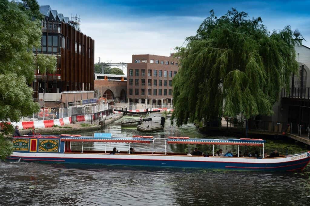 River cruising in Camden Town in the concept of the 'things to consider when relocating to North London'.