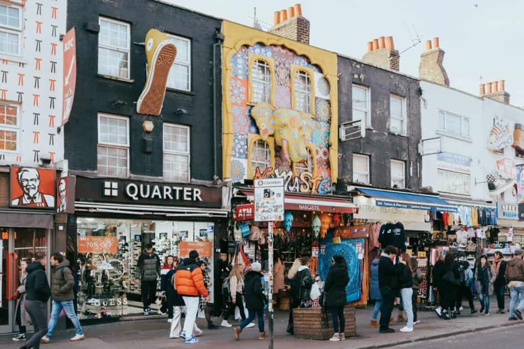 Shops in a street of Camden