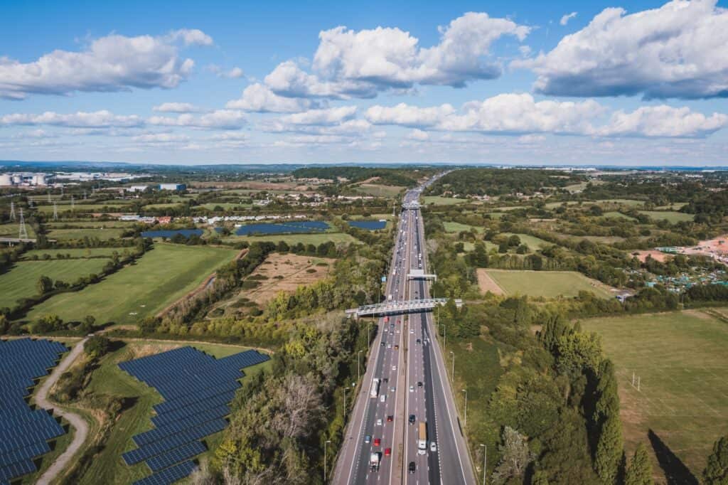 A busy motorway in the concept of the distance of the house move