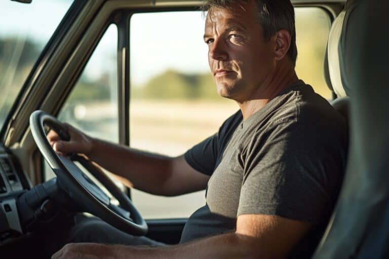 A man and van driver driving the van in the concept of 'What Types of Items Can Be Transported by a Man and Van Service?'